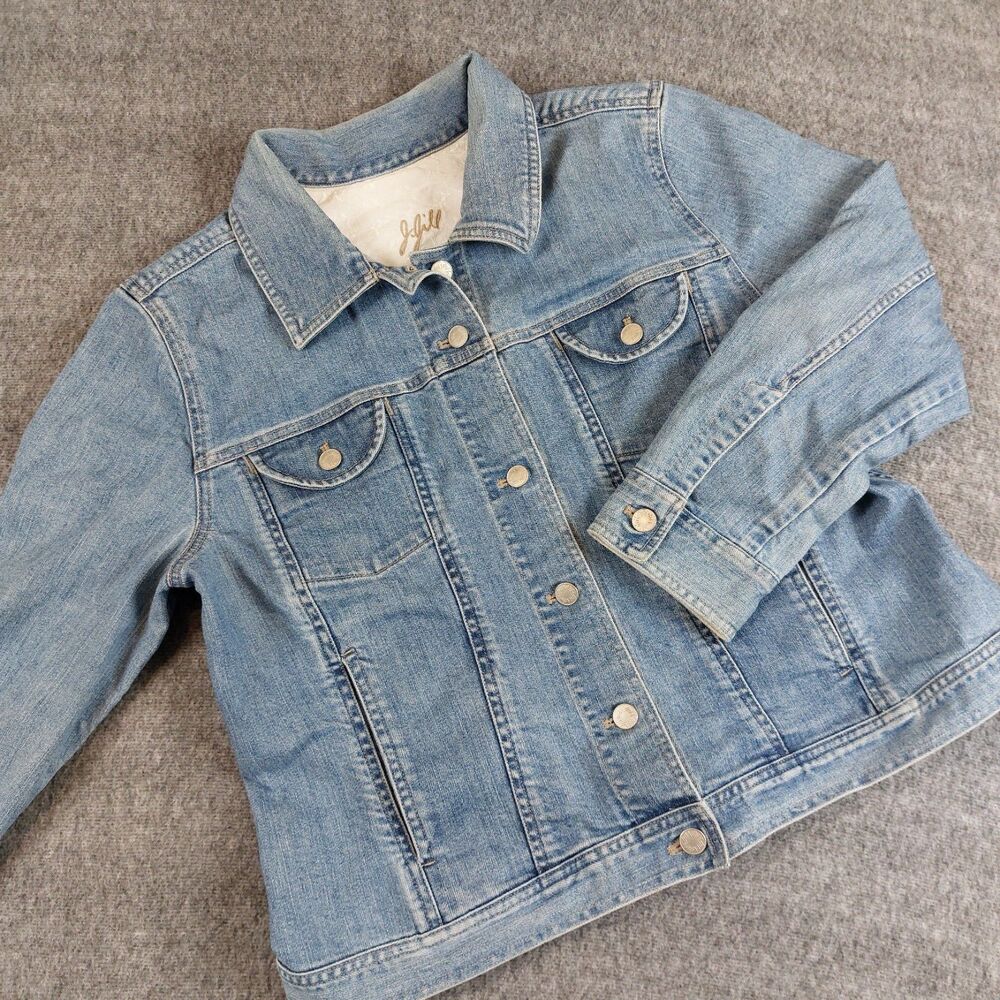 J Jill Jean Trucker Jacket Woman’s Size LP Long Sleeve